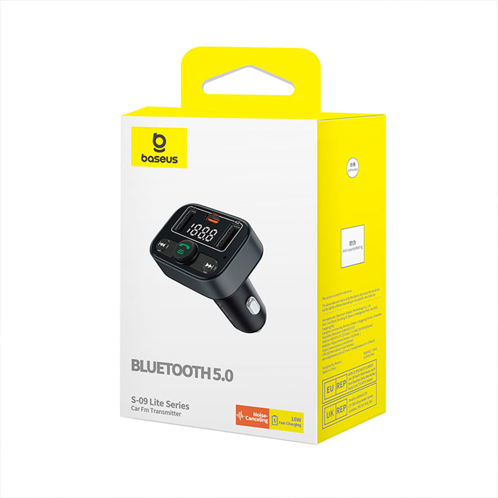 FM Bluetooth-modulator Baseus S-09 Lite, 2 x USB-A - 1 x USB-C C10762300113-00