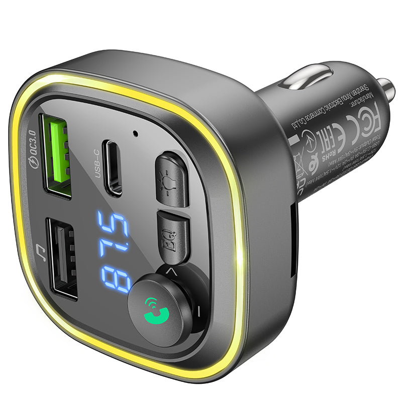 FM Bluetooth-modulator Borofone BC48, 2 x USB-A - 1 x USB-C