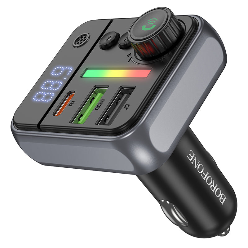 FM Bluetooth-modulator Borofone BC50 Ascenso, 2 x USB-A - 1 x USB-C