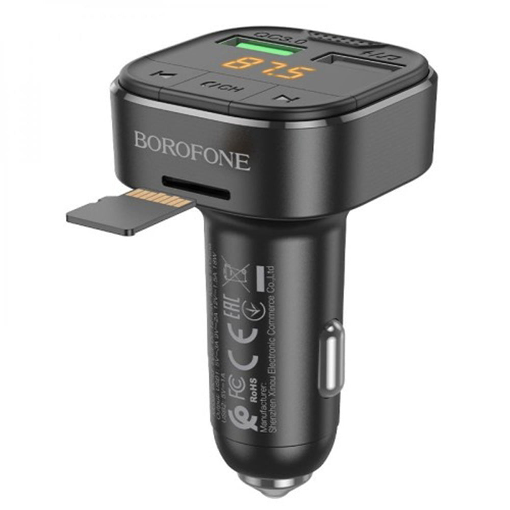FM Bluetooth-modulator Borofone BC43 Flash, 2 x USB-A - 1 x microSD