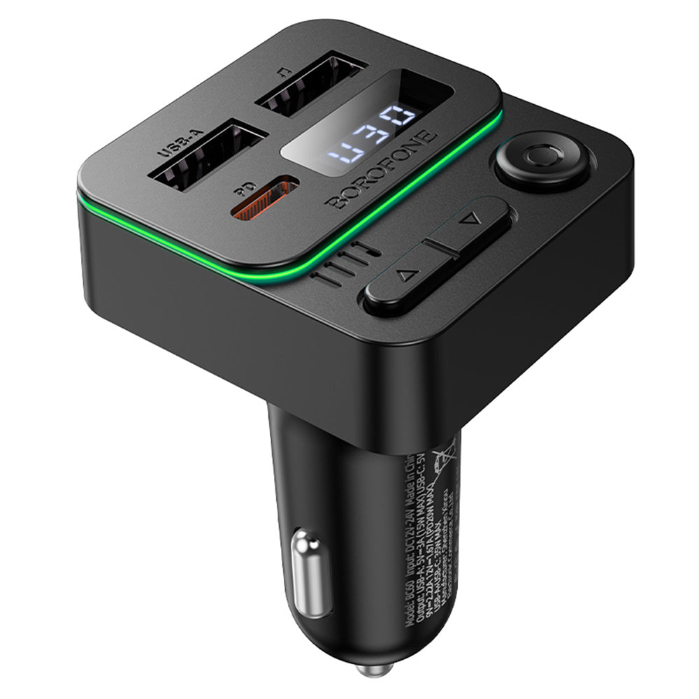 FM Bluetooth-modulator Borofone BC60 Hero, 2 x USB-A - 1 x USB-C