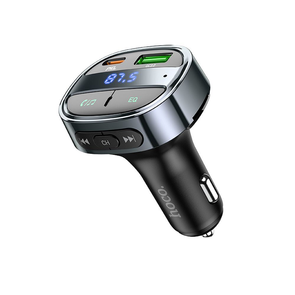FM Bluetooth-modulator HOCO E70, 1 x USB-A - 1 x USB-C - microSD