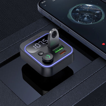 FM Bluetooth-modulator HOCO E85, 2 x USB-A - 1 x USB-C