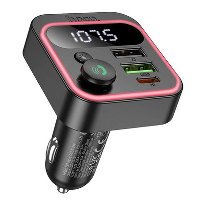 FM Bluetooth-modulator HOCO E85, 2 x USB-A - 1 x USB-C