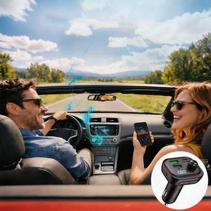 FM-modulator Bluetooth Tech-Protect CC07, 2 x USB-A - 1 x USB-C