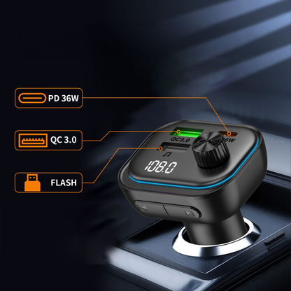 FM-modulator Bluetooth Tech-Protect CC07, 2 x USB-A - 1 x USB-C