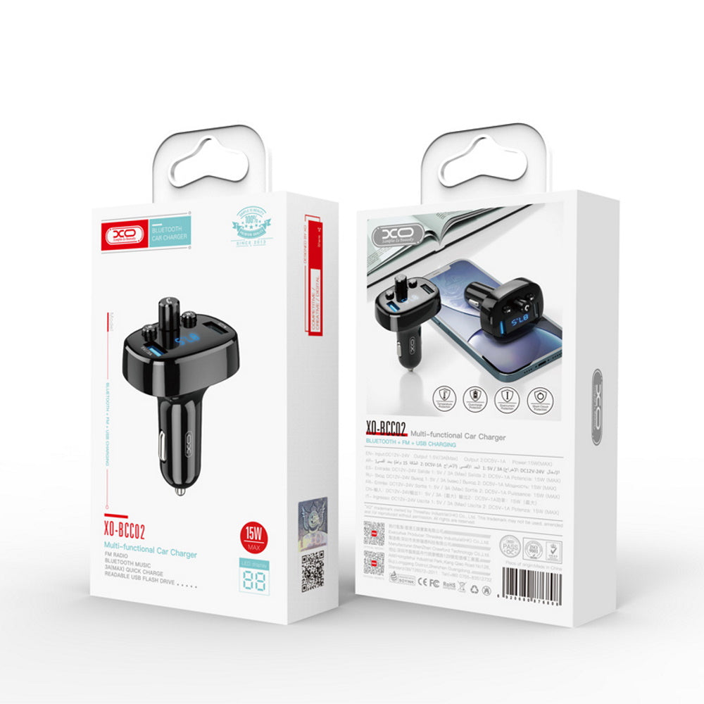 FM Bluetooth-modulator XO Design BCC02, 2 x USB-A