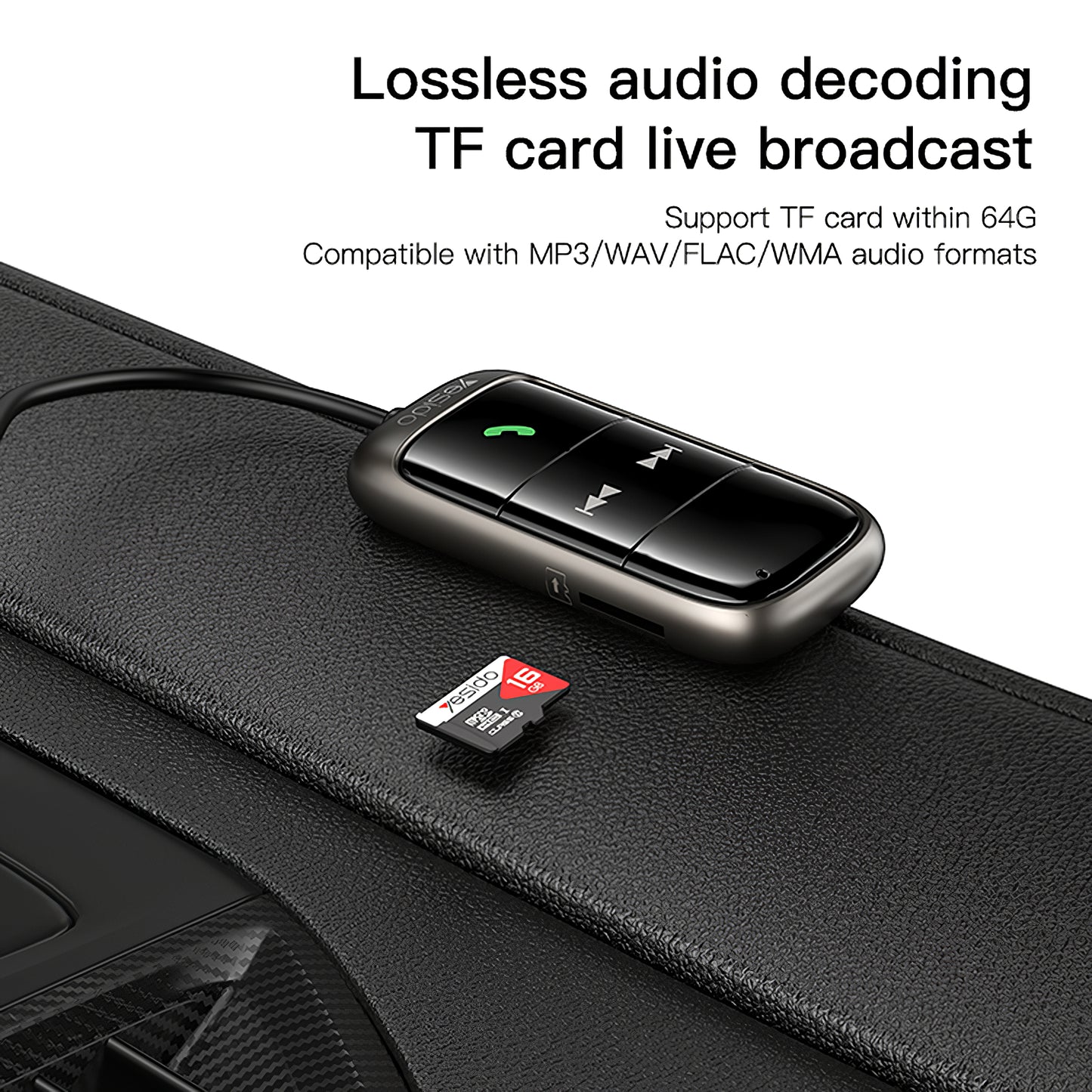FM-modulator Bluetooth Yesido YAU32, 1 x 3,5 mm - 1 x microSD