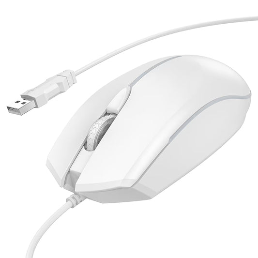 Gamingmus med sladd USB HOCO GM37, RGB, 2400DPI, Vit
