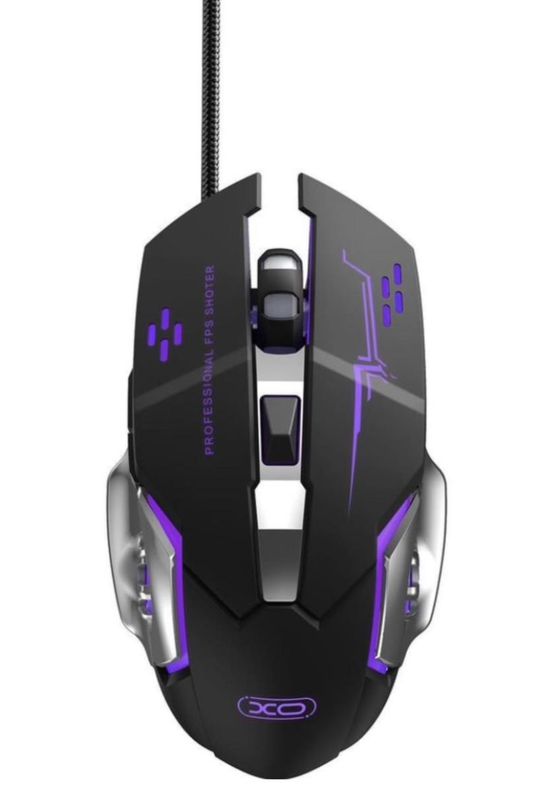 Gamingmus med sladd USB XO Design M10, RGB, 3200DPI, Svart