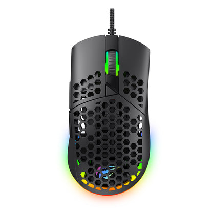 Gamingmus med sladd USB HAVIT MS1036, RGB, 1200DPI - 7200DPI, 1.6m, Vit