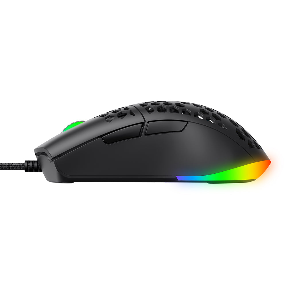 Gamingmus med sladd USB HAVIT MS1036, RGB, 1200DPI - 7200DPI, 1.6m, Vit