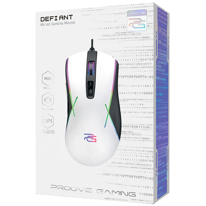 Gamingmus Wired USB Proove Defiant, RGB, 7200DPI, Vit CMDE00000101