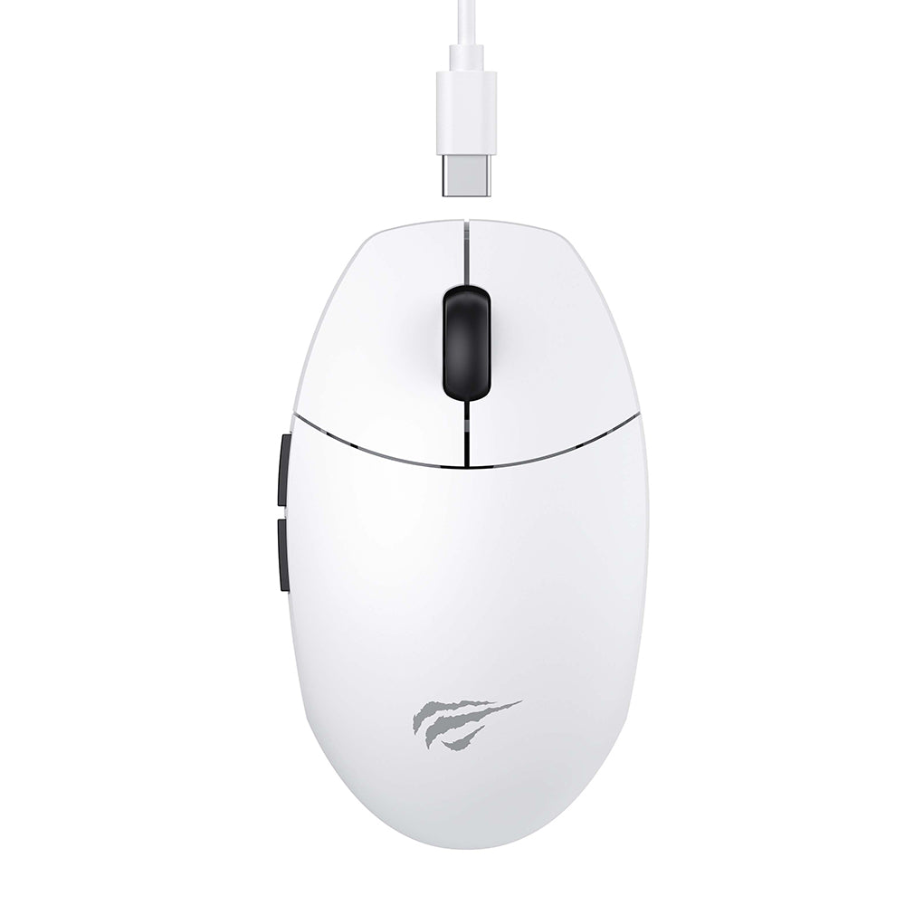 Trådlös Gamingmus HAVIT MS1039W, 800DPI - 7400DPI, Wi-Fi / Kabelansluten, Vit