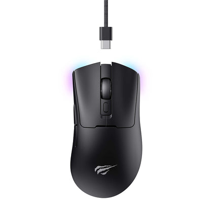 Trådlös Gamingmus HAVIT MS966WB, 800DPI - 10000DPI, BT / Wi-Fi / Kabelansluten, Svart