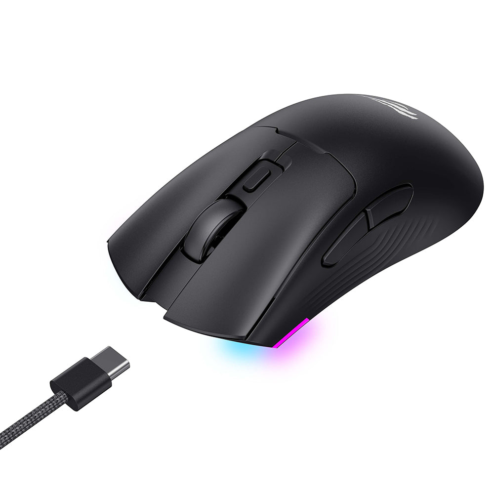 Trådlös Gamingmus HAVIT MS966WB, 800DPI - 10000DPI, BT / Wi-Fi / Kabelansluten, Svart