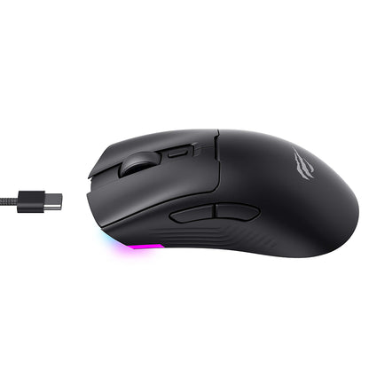 Trådlös Gamingmus HAVIT MS966WB, 800DPI - 10000DPI, BT / Wi-Fi / Kabelansluten, Svart