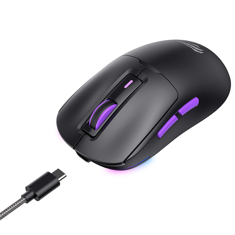 Trådlös Gamingmus HAVIT MS969WB, RGB, 1000DPI - 16000DPI, BT / Wi-Fi / Kabelansluten, Svart