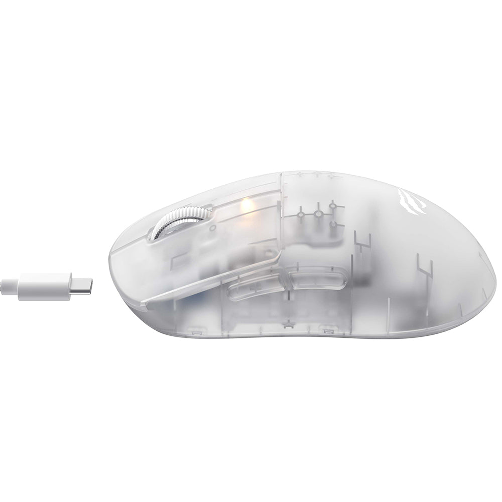 Trådlös Gamingmus HAVIT MS970WB Pro, 800DPI - 12000mAh, Transparent Vit