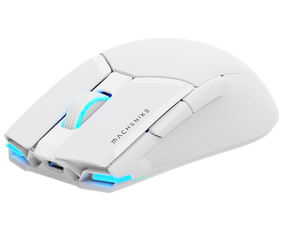 Trådlös gamingmus Machenike M7 Pro, RGB, 1000 DPI–26000 DPI, vit