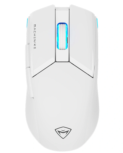 Trådlös gamingmus Machenike M7 Pro, RGB, 1000 DPI–26000 DPI, vit