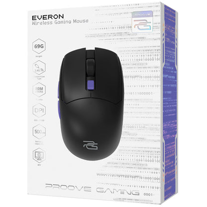 Gamingmus Trådlös Proove Everon, 800DPI - 10000DPI, Svart WMEV00022001