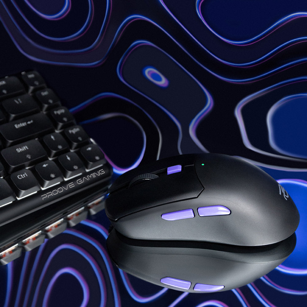 Gamingmus Trådlös Proove Everon, 800DPI - 10000DPI, Svart WMEV00022001