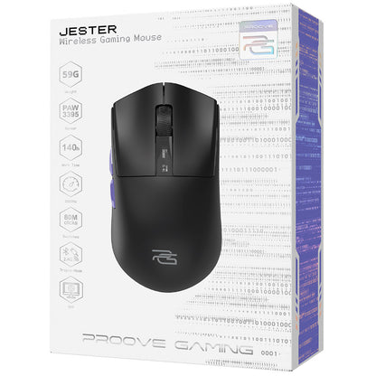 Trådlös Gamingmus Proove Jester, 800DPI - 26000DPI, OLED-display, Svart WMJS00022001