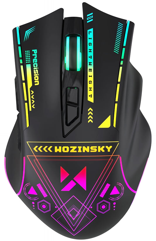 Trådlös Gamingmus WZK WMGB-3200, 3200DPI, RGB, Svart