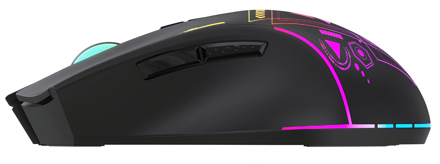 Trådlös Gamingmus WZK WMGB-3200, 3200DPI, RGB, Svart