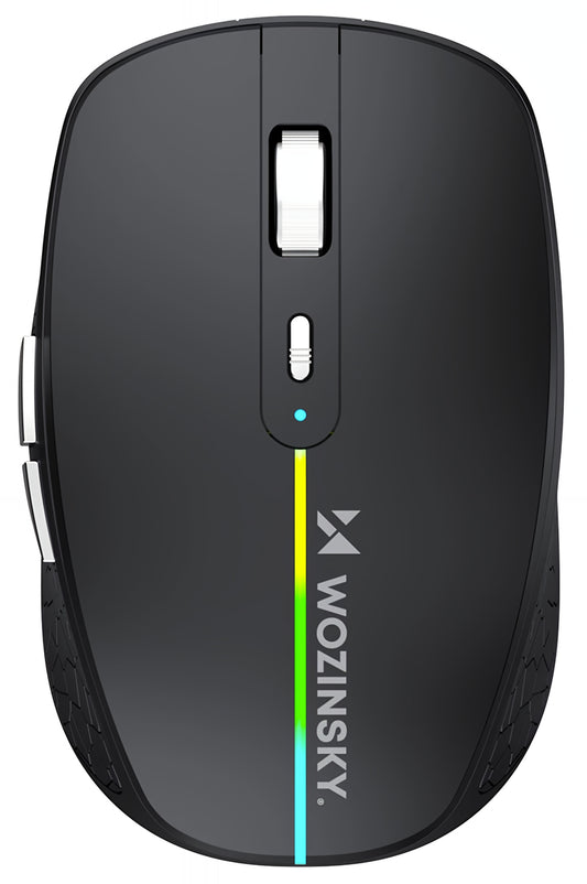 Trådlös Gamingmus WZK WMGK-1132, 1600DPI, RGB, BT / Wi-Fi, Svart