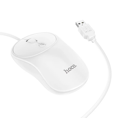Trådad USB-mus HOCO GM13, 1600DPI, Vit