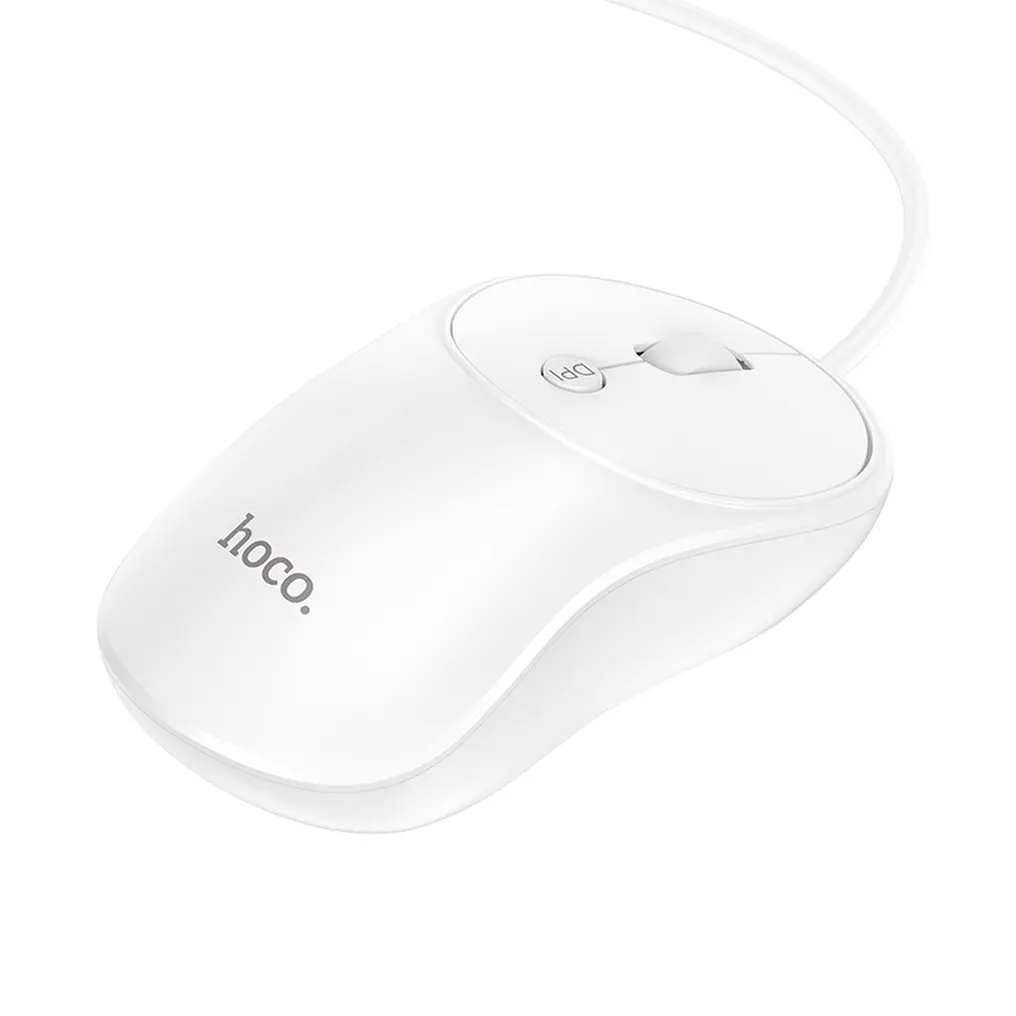 Trådad USB-mus HOCO GM13, 1600DPI, Vit