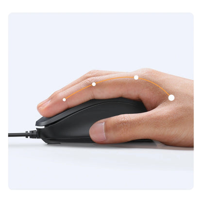 Mus med sladd USB UGREEN MU007, 1200DPI, 1.5m, Svart