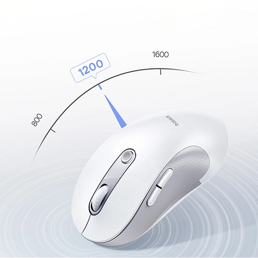 Trådlös mus Baseus F02, 4000DPI, BT / Wi-Fi, Vit B0203202
