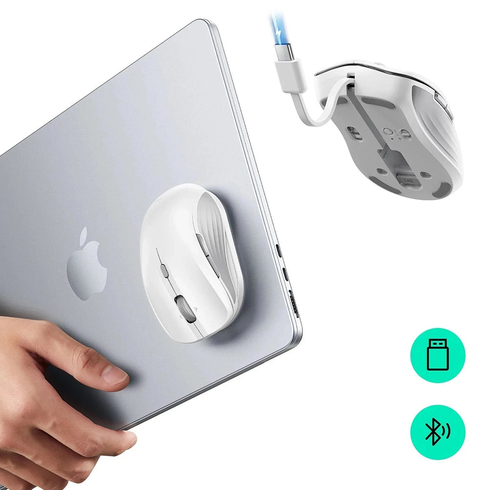 Trådlös mus ESR MagMouse, 800DPI - 4800DPI, BT / Wi-Fi, Vit