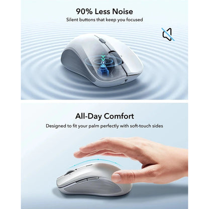 Trådlös mus ESR MagMouse, 800DPI - 4800DPI, BT / Wi-Fi, Vit