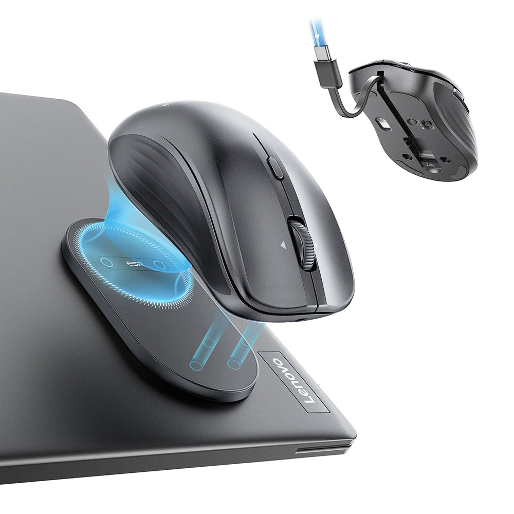 Trådlös mus ESR MagMouse, 800DPI - 4800DPI, BT / Wi-Fi, Grå