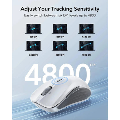 Trådlös mus ESR MagMouse, 800DPI - 4800DPI, BT / Wi-Fi, Grå