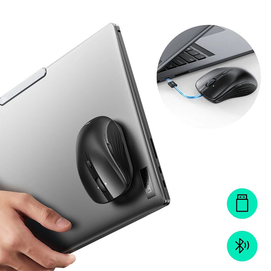 Trådlös mus ESR MagMouse, 800DPI - 4800DPI, BT / Wi-Fi, Svart