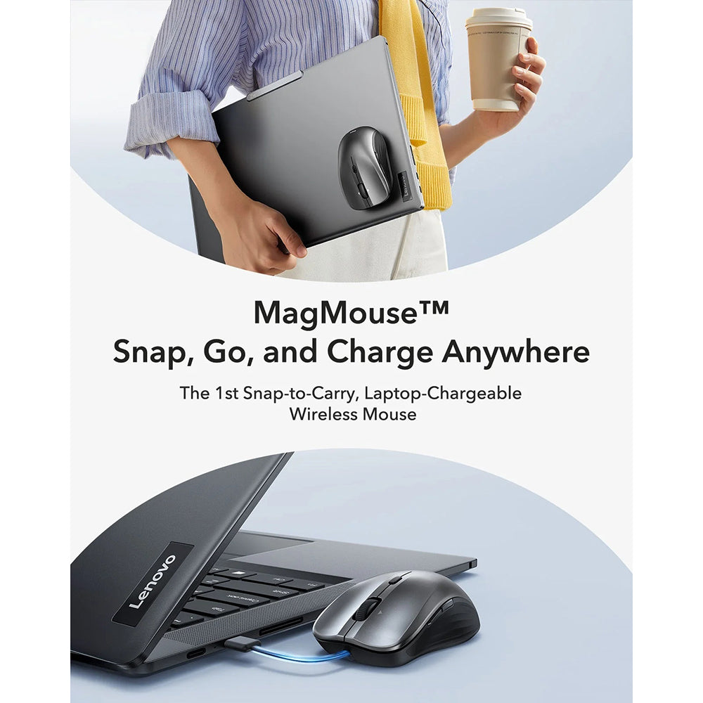 Trådlös mus ESR MagMouse, 800DPI - 4800DPI, BT / Wi-Fi, Svart