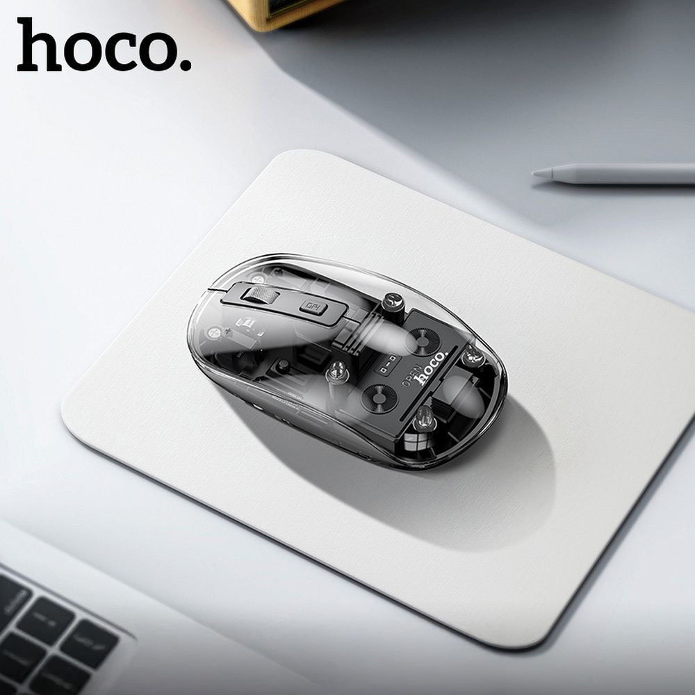 Trådlös mus HOCO GM29, 1600DPI, BT / Wi-Fi, Svart