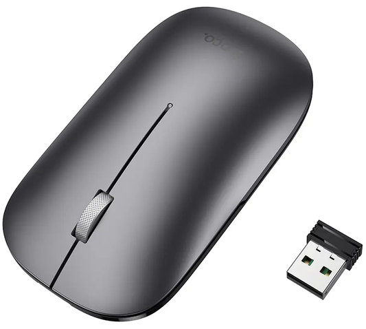 Trådlös mus HOCO GM43, 1600DPI, BT / Wi-Fi, Grå