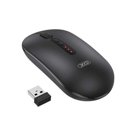 Trådlös mus XO Design M13 Silent Tri-läge, 1600DPI, BT / Wi-Fi, Svart