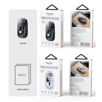 Trådlös mus Yesido KB29, 800DPI - 1600DPI, BT / Wi-Fi, Vit