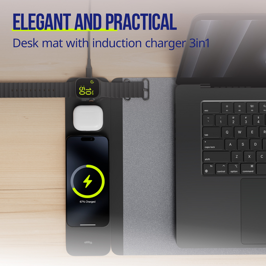 Allity MousePad. ALP-100 4i1 med trådlös laddning för telefon / klocka / hörlurar, svart
