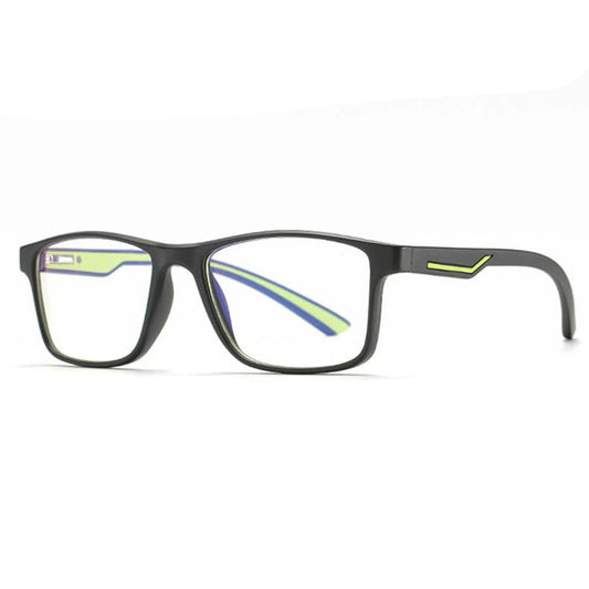 Techsuit F2388 Herrdatorglasögon, Anti-Blått Ljus, Svart Gröna