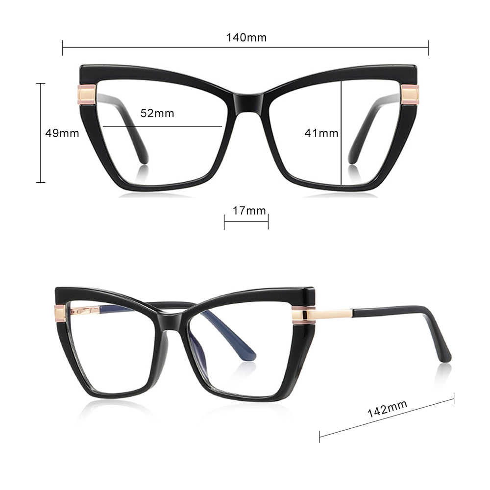 Datorglasögon Dam Techsuit 2269, Anti-Blått Ljus, Svarta