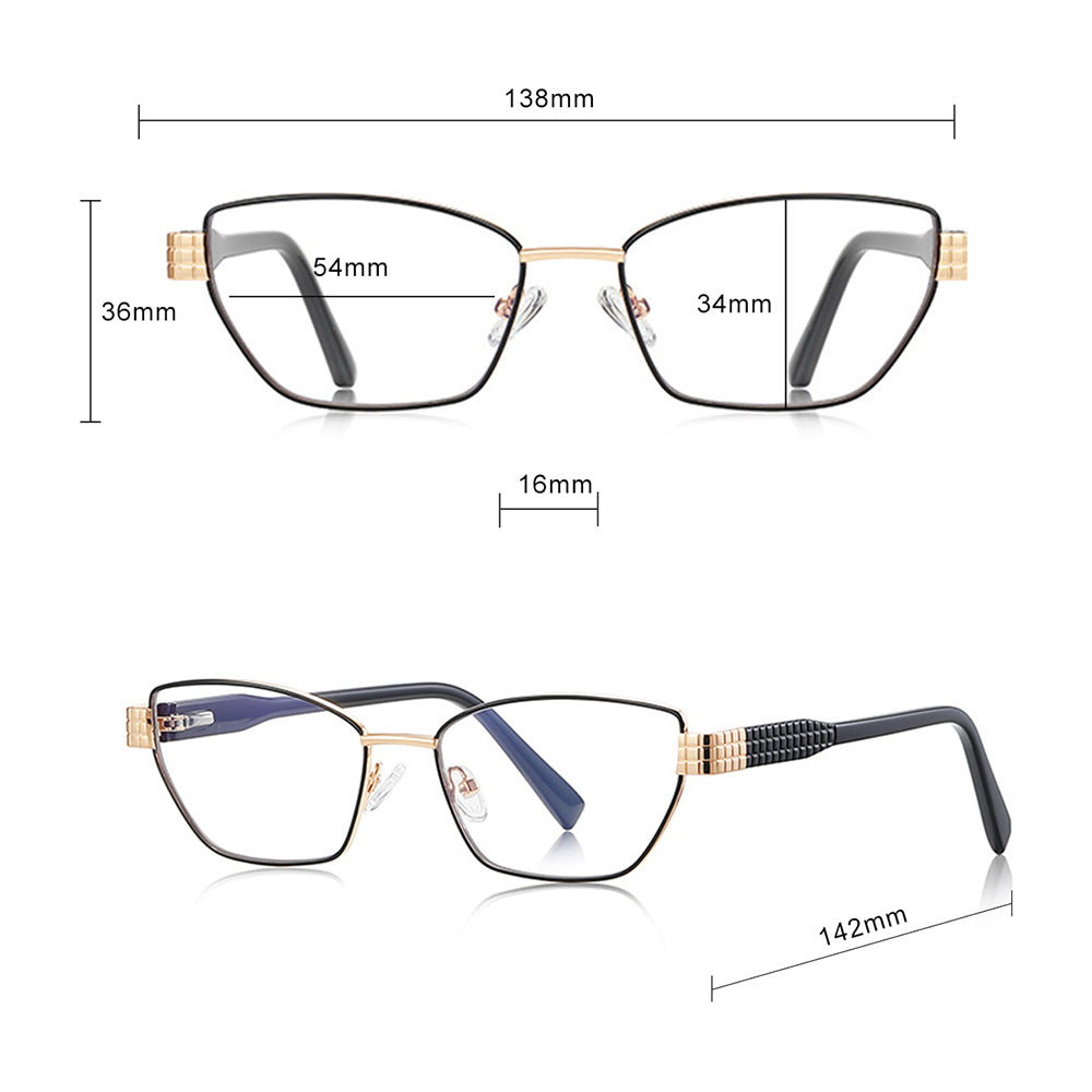 Datorglasögon Dam Techsuit 3162, Anti-Blått Ljus, Guld