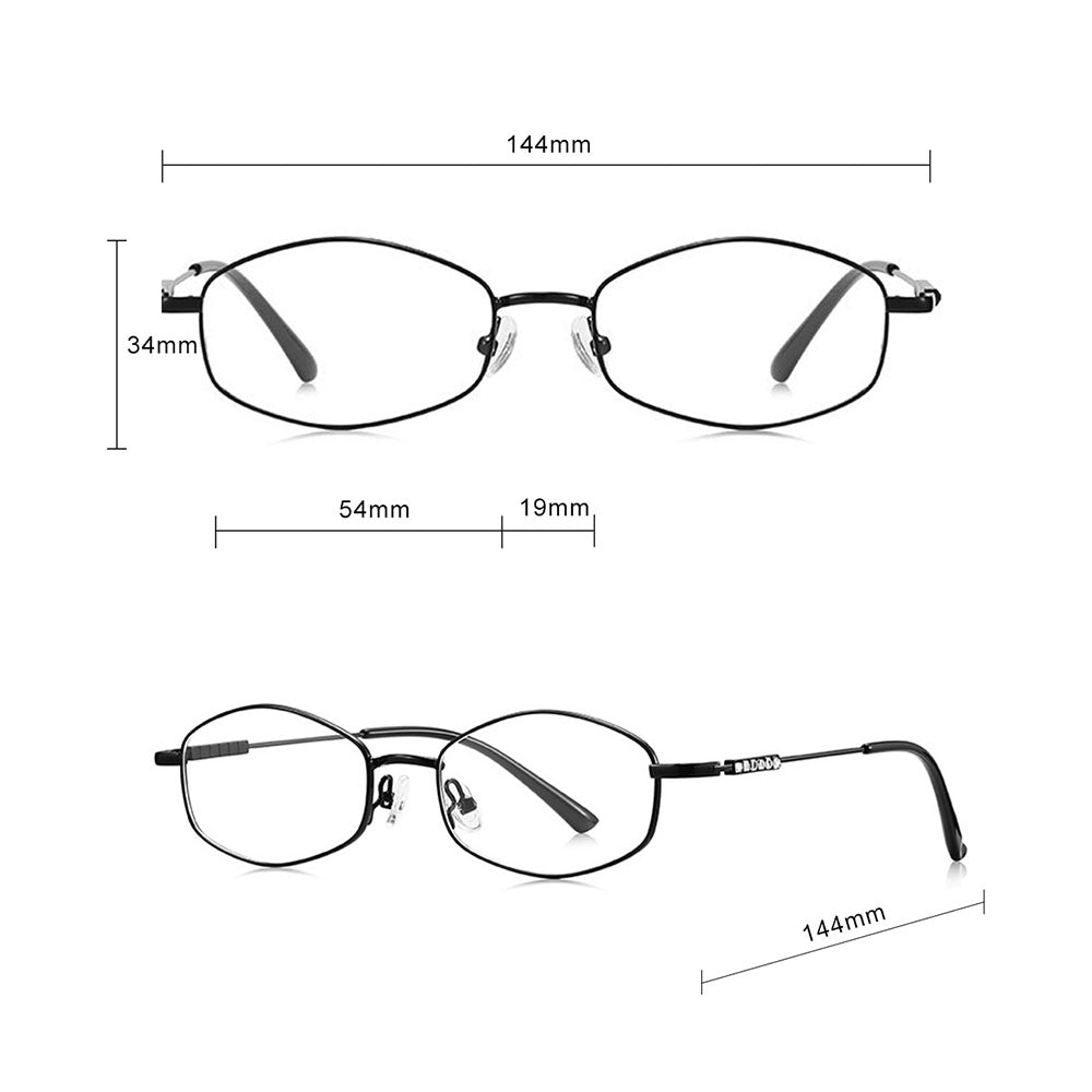 Damspecifikationsglasögon Techsuit LS501, Anti-blått ljus, Silverfärgade